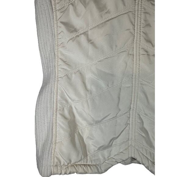 Prana White Quilted Faux Fur Lined Sleeveless Casual Vest Jacket Women Sz M - Picture 10 of 10